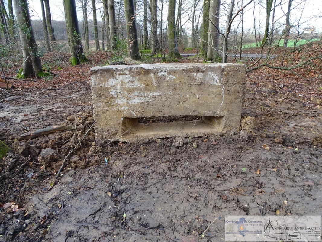 Les vestiges du bunker de tir
