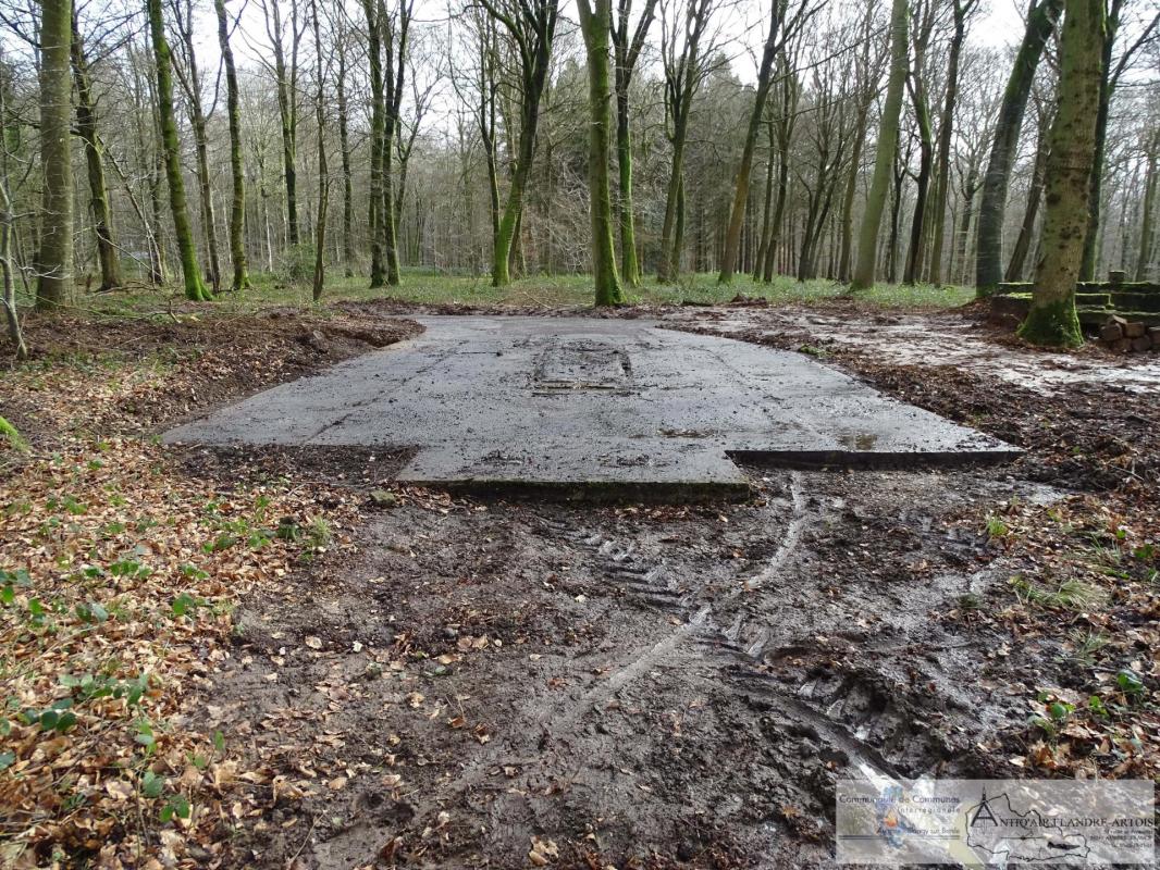 La dalle de tir située au début de la rampe de lancement